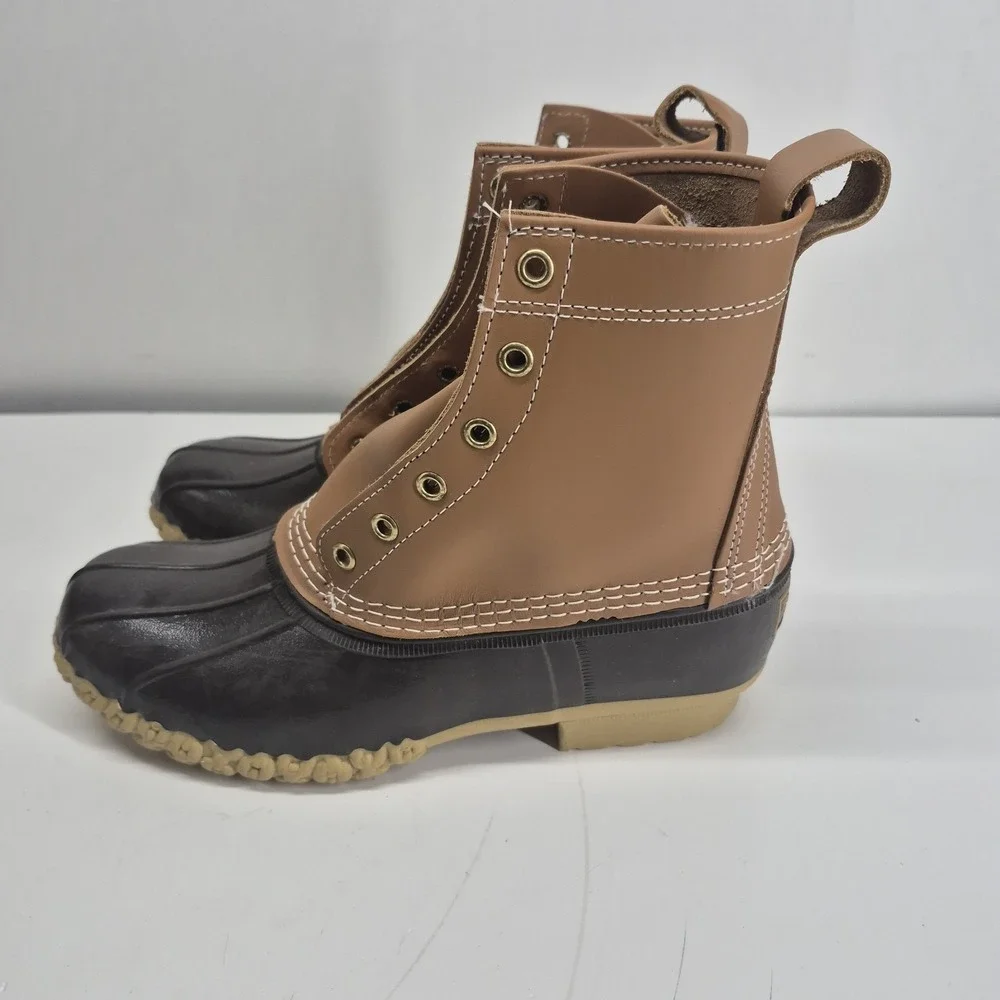 Vintage LL Bean Duck Boots Brown Leather & Rubber Women's Sz 8M USA